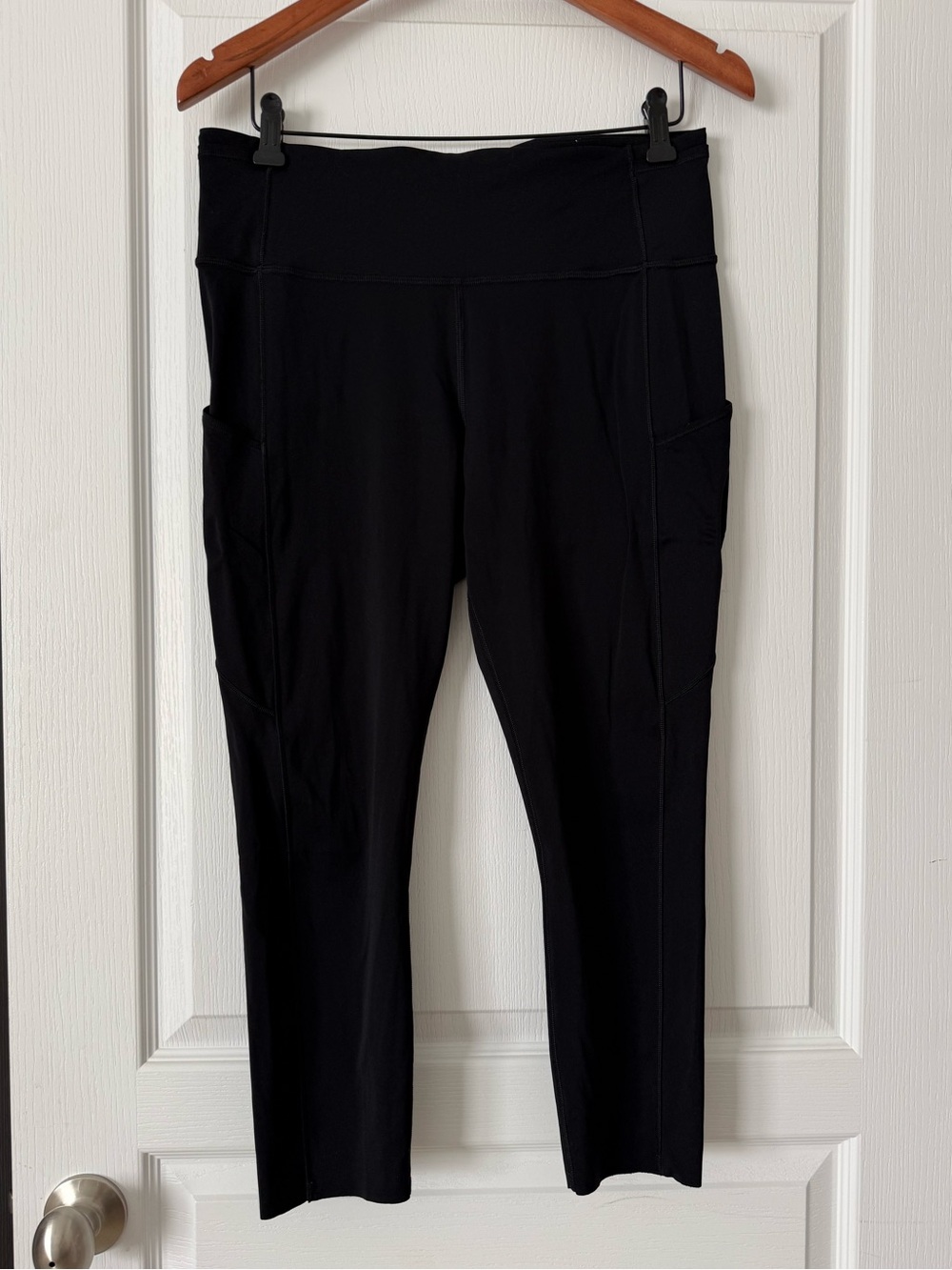 Lululemon Fast And Free High Rise Crop 23” Inseam Leggings 7 Pockets Black 12